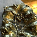 Vintage Copyright 1956 Virginia Metalcrafters Brass Mistletoe Ash Tray Dish