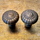 Vintage Heavy Metal Solid Door Knob Set Spanish Rustic Detailed Nice  Patina