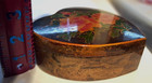 Vtg  5  Black Lacquered Heart Shaped Trinket Box jewelry Box tabletop home D  cor