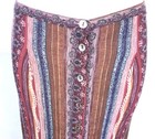 Rare Vintage 2 Piece Set Vest Top Button Up Skirt Bohemian Rayon Patchwork 