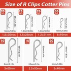 150 Pcs 7 Size Hardware Pins Cotter Pins Assortment Kit R Clips Hardware Pins