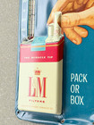 1950 s Vintage L m Cigarette Thermometer Tin Advertisement Sign W 3d Effect 13 t