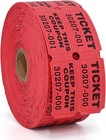Red Raffle Tickets 2  X 2   Double Roll  1000 Pairs roll Consecutively Numbered