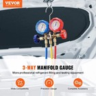 Vevor Ac Gauge Set - 3 Way Ac Manifold Gauge Set For R134a R22 R12 R502 Refriger