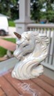 Vintage 1990s Pearlized Porcelain Unicorn Bust Head Statue Figure Opalescence