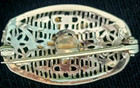 Vtg 10k White Gold 1940 Order Of The Eastern Star Filigree Oval Latch Back Pin