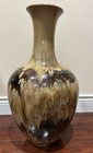 Vintage Large Drip Glaze Ceramic Floor Vase Mid Century Modern Brown Amber 25   