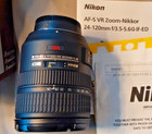 New In Box Nikon Af-s Nikkor 24-120mm F3 5-5 6g If-ed Vr Zoom Lens