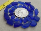 Genuine Beach Sea Glass Surf Tumbled Cobalt Blue Ocean Frosted Tiny Small T02