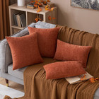 Throw Pillow Covers Chenille 18x18 Pack Of 2 For Sofa Couch Bed Decor Burnt
