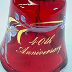 1991 Fenton Ruby Red 40th Anniversary Bell Hand Painted Signed T Kelley