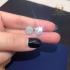 Moissanite Stud Earrings Solid 14k White Gold 2 Carat Round Cut Vvs1 For Women