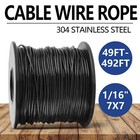 1 16  Pvc Coated Stainless Steel Wire Rope 7x7 Steel Cable For Clothesline Diy