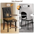 Welzona Upholstered Dining Chairs Set Of 4  Button Tufted Parsons Dining  Black