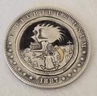 Mini Grim Reaper On 1887 Morgan Dollar Hobo Nickel Style Coin