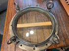 Vintage Genuine Bronze Opening Ship s Porthole 19  Od Flange  15  Glass  2 Of 2