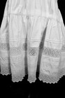 French Antique Edwardian White Cotton Slip Hand Embroidered Lace Trim M Exc Cond