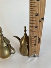 Vintage Miniature Brass Coffee Tea Pot Middle Eastern Dallah Set Of 2 4    Tall