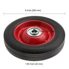 Pingeui 4 Pcs 8 Inch Solid Rubber Tire  Flat Free 8 Inches  Black  Red 