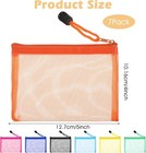 7pcs Small Mesh Zipper Pouches Cosmetic Travel Toiletry Coin Bag Organizer