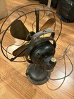 Antique Ge 12  Oscillating Brass 4 Blade Fan  -  Circa Early 1900 s - Working 