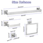 5 Pcs Bathroom Hardware Accessories Set Stainless Steel Towel Bar Set Silver