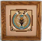 Authentic Navajo Sand Painting W  Coa Evangeline   Norman Simms  Matted   Framed