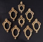 Set Of 8 Vintage Ornate Gold Oval Picture Frames Rococo Baroque Style