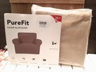 Purefit Stretch Chair Slipcover   Spandex  Non Slip Soft Chair Cover Sand Beige