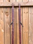 Vintage Wood Oars 71  Long Paddles Has Great Old Red Finish   Oarlocks