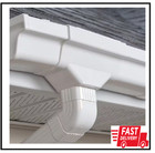 5 In  White Vinyl K-style Gutter End With 2 In  X 3 In  Drop Outlet