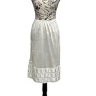 Vintage 80s Beige Nylon Lace Slip Skirt Midi Small Angelcore Coquette