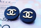 2 Chanel Steel Stamped Cc Black Gold Round Button 20mm Set Of 2