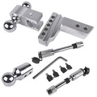 Adjustable Trailer Hitch 2  Receiver 4  Drop Rise 12500 Lbs Tri-ball Mount