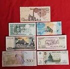 Uncirculated Lot Of 7  Different Foreign Paper Money Banknotes World Currency