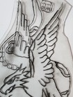 1970 s Original  Traditional  Vintage  Acetate Tattoo Stencil Snake Eagle Battle