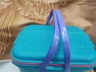 Vintage 90 s Teal Purple Pink Eagle Craftstor 14  Sewing Storage Organizer Bin