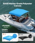 New Vevor 3 Bow Boat Bimini Tops 600d Polyester Canopy With Aluminum Alloy Frame