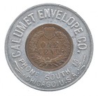 1901 Indian Head Cent Calumet Envelope Co Lucky Token  4071