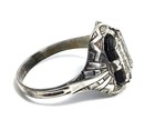 Otsby Barton Art Deco Black Onyx Antique Sterling Silver M Signet Ring Size 7 5