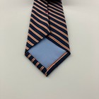Tommy Hilfiger Tie Mens Navy Orange Stripe Silk Blend Necktie