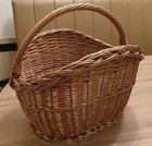 Vintage Oval Basket Wicker Rattan Woven Picnic Gathering Market Farmhouse 