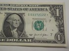 1  Dollar Bill Star Note Low Run Size 640k  sheet  Error Offset Cut G03372122 