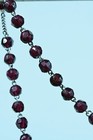 Lovely Antique 19thc French  Hand Rosary  Garnet Glass     Sterling Silver 1881