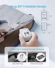 1 Pack European Travel Plug Adapter   Foldable International Power Plug With 2 A