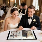 8x10 Photo Album Slip-in 50 Pics Leather Cover Picture Book Wedding Beige