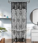 Warm Home Designs Lace Sheer Shower Curtain With Attached Valance   Tassels