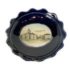 Ashland College Ohio Oh Antique Souvenir Plate Dish China Cobalt Gilded
