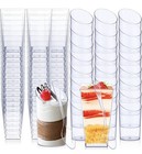 100 Pack Mini Dessert Cups With Spoons  3 Oz Clear Plastic Parfait Appetizer