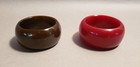 2 Vintage Bakelite Napkin Rings Red   Dark Green 1 5  X 1 